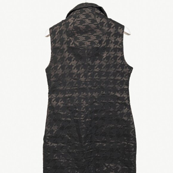 Sarah Pacini Black Metallic-Houndstooth High-Neck Mini Dress - Picture 2 of 8